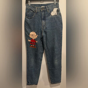 Peanuts Vintage Snoopy Chroie brown 90s SWomen's blue jeans denim straight Us9